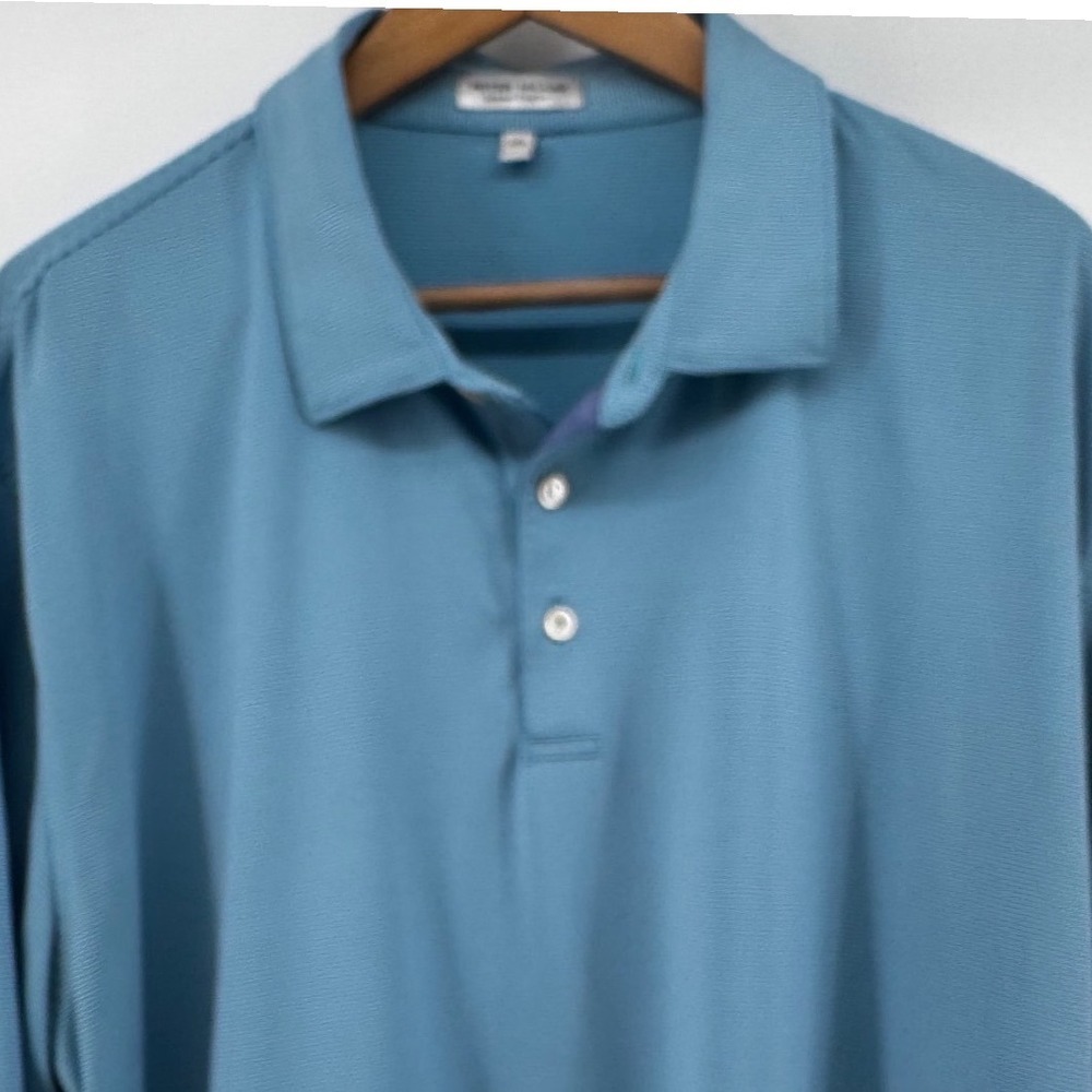 Peter Millar Summer Comfort Polo Shirt XXL Blue Striped Polo Performance Golf‎